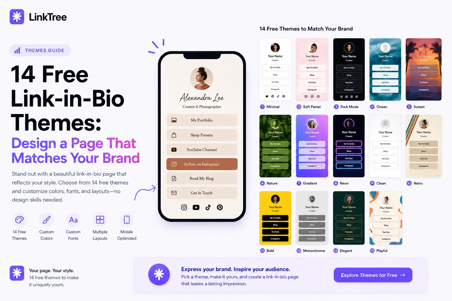14 Free Link-in-Bio Themes: Design a Page That Matches Your Brand